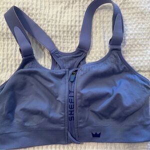 SHEFIT Periwinkle Sports Bra Moisture-Wicking with Zipper